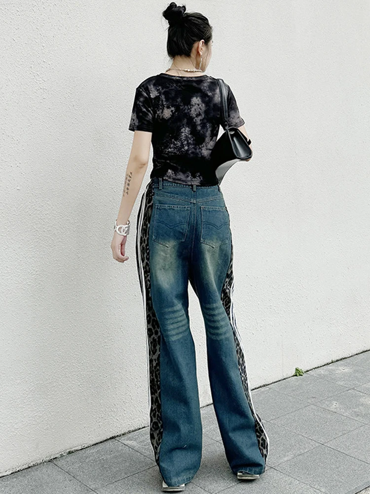 Женские джинсы с леопардовым принтом NYFS свободные в европейском и американском