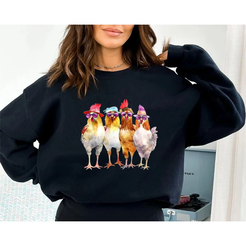 Забавные наклейки для цыплят на одежду модные термопереводные DTF Aniaml