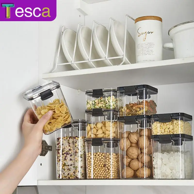 

460/700/950/1300ML Food Storage Container Plastic Kitchen Refrigerator Noodle Box Multigrain Storage Tank Clear Sealed Cans