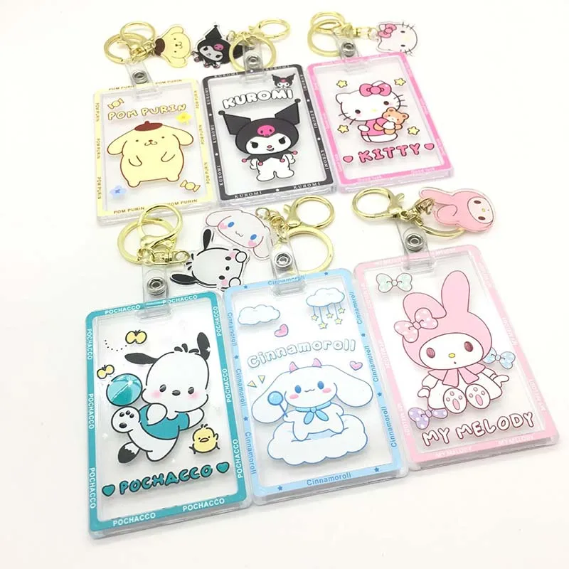 

Аниме Kuromi Cinnamoroll Melody Bus Metro Cards фоторамный подарок акриловая фотография открытки защитный рукав