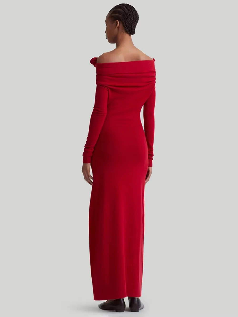 Modphy Сексуальное длинное платье макси с открытыми плечами и длинными рукавами 3D