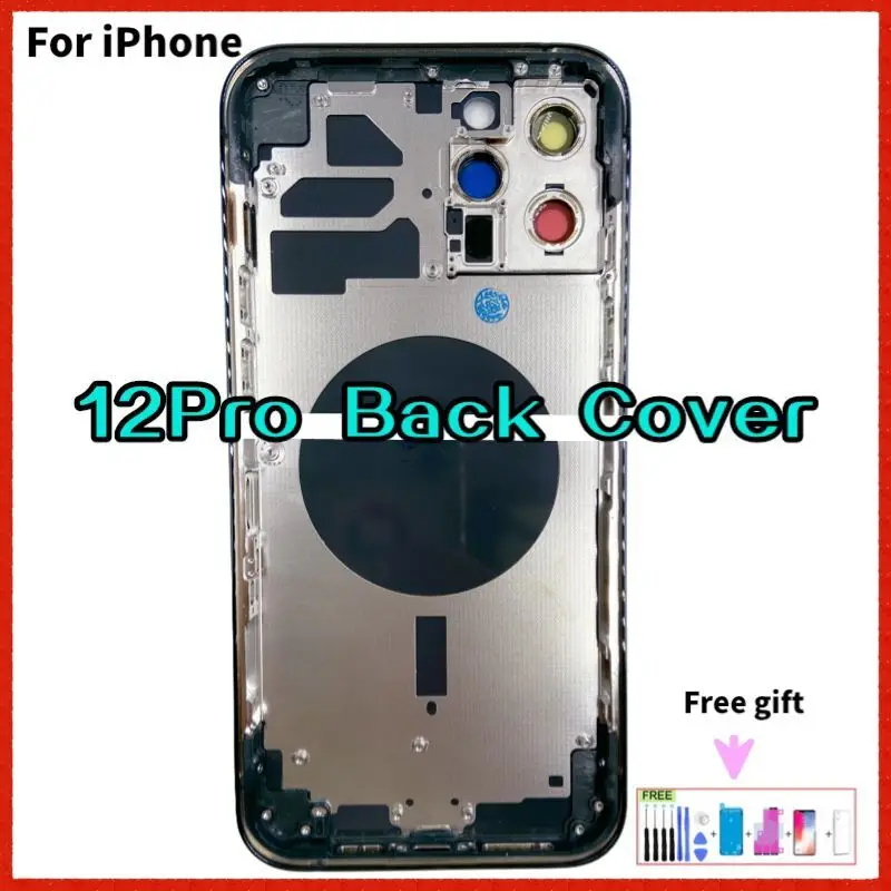

Корпус для iPhone 12 Pro, задняя крышка аккумулятора + лоток для SIM-карты + среднее шасси, передняя крышка, боковые ключи, корпус 12 Pro + подарок