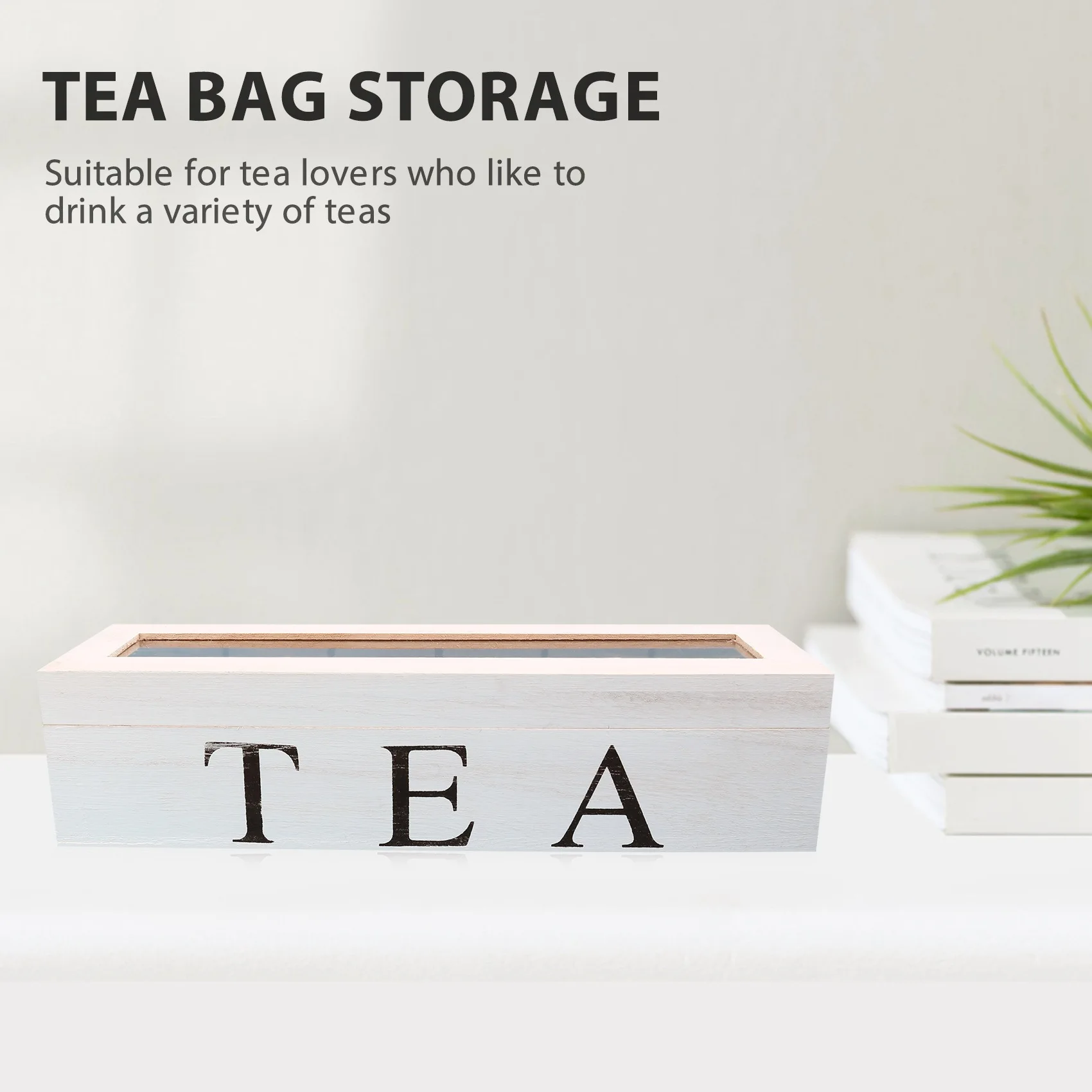 

Coffe and Tea Box Organizer Wooden with Lid Coffee Tea Bag Storage Holder Organizer for Kitchen Cabinets A