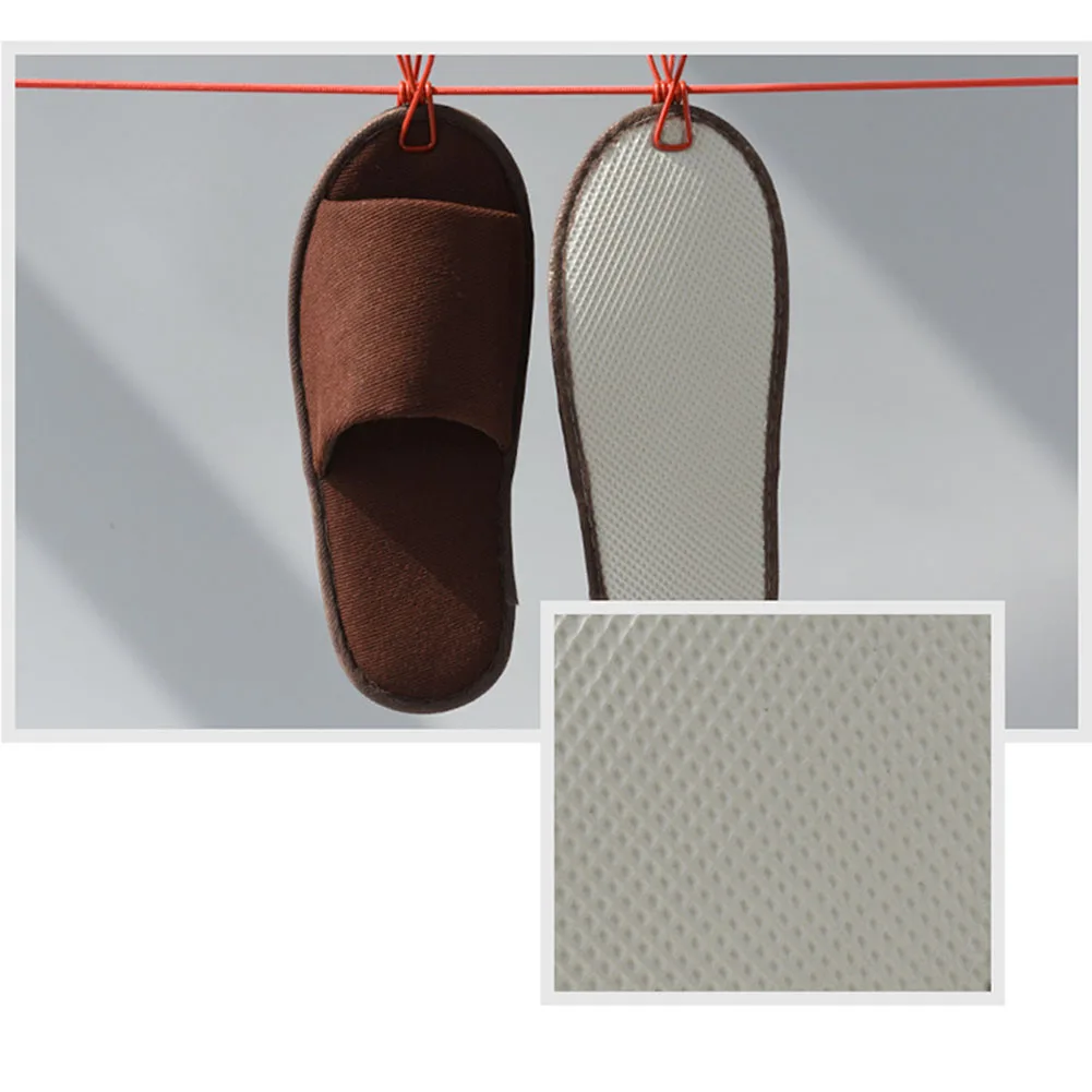 1 Pair Unisex Disposable Slippers Solid Color Woman Shoes Non-slip Simple Home Slipper Portable Folding Hotel Travel Slippers