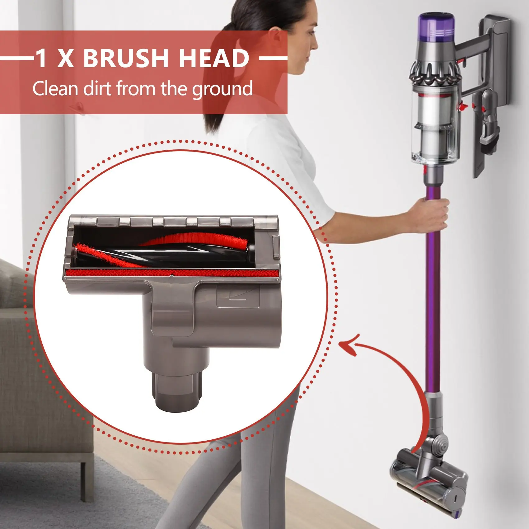 

for Dyson Mite Removal Suction Head V7 V8 V10 V11 Roller Brush Suction Head High Quality