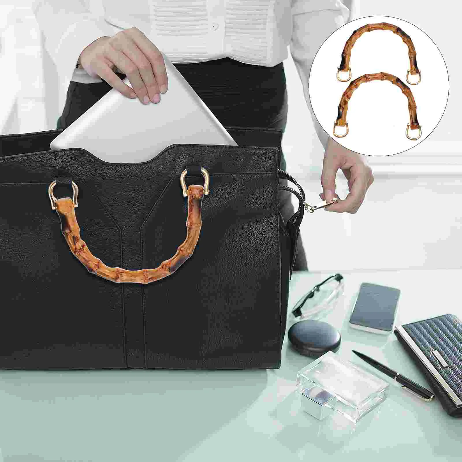 

Handle Handles Strap Purse Chain Replacement Handbag Short Woodenu Handbags Shaped Framediy Tote Clutches Shouldermaking Straps