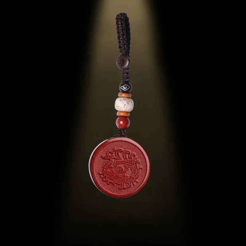 Кулон из натуральной киновари огнеупорное ожерелье даосское для гадания кулон