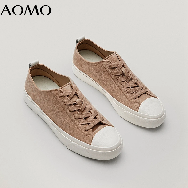 AOMO 2021 Autumn White Casual Canvas Shoes for Female Vinatge Soft Cowhide Vulcanized Shoes Women Shoes Sneakers AZH17 images - 6