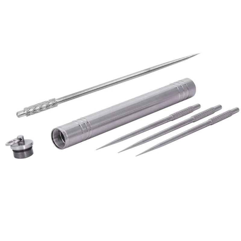 

Outdoor Portable Titanium Alloy Toothpicks Storage + Reusable [Non-Toxic] Titanium Alloy Toothpick