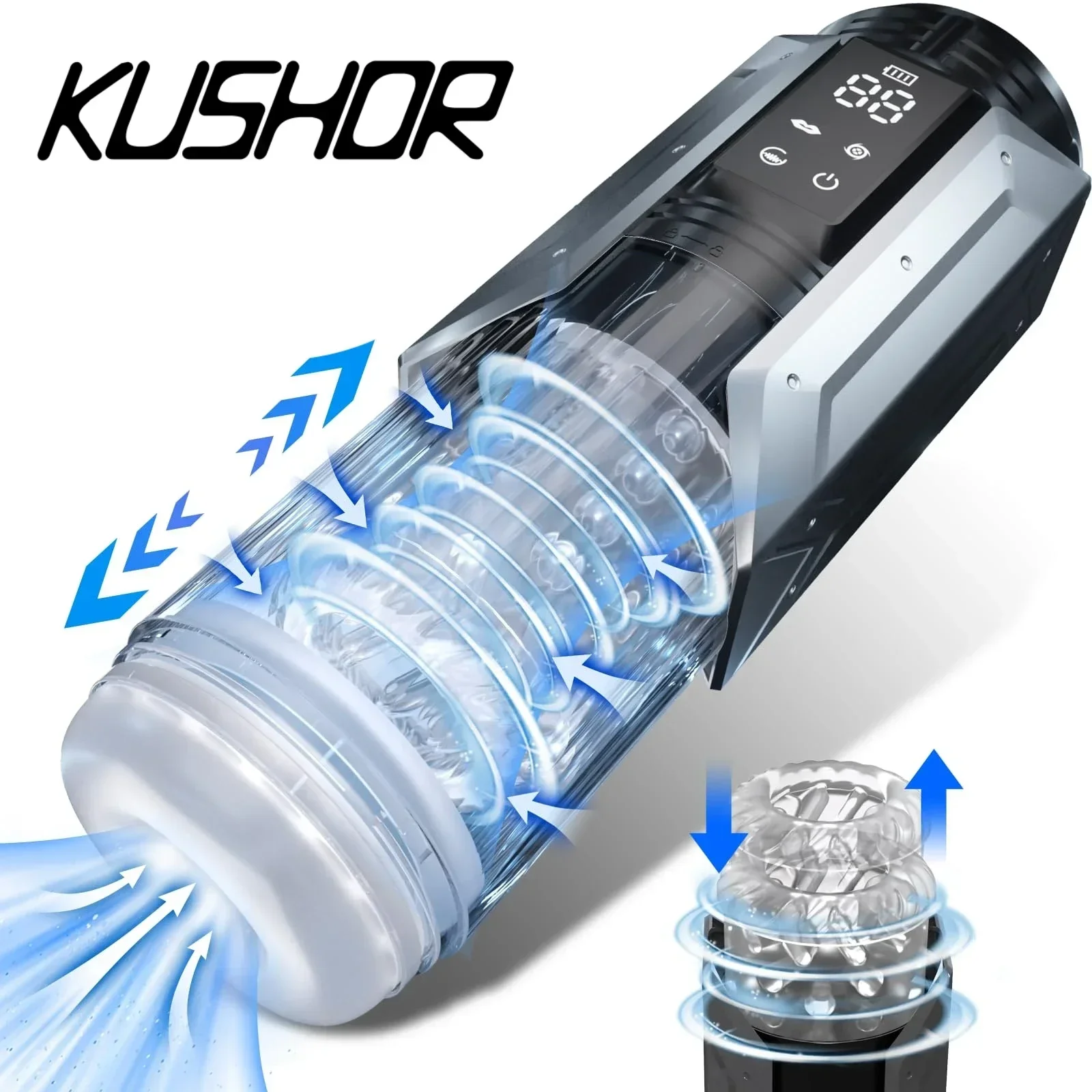 Автоматический мужской мастубатор с ЖК-дисплеем 3 в 1 чашка для мастурбации