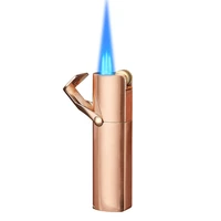 multipurpose cigar lighter with cigar punch widproof three jet flame blue flame butane gas lighter smoking accessories for weed