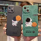 Милый чехол для телефона с астронавтом для IPhone 13 12 11 Pro Max Mini XS XR X 8 7 6s SE Plus, силиконовый мягкий ударопрочный бампер, задняя крышка
