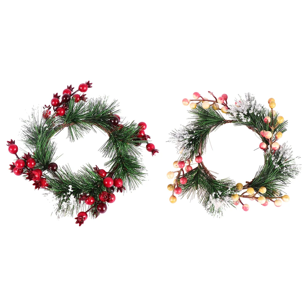 

Christmas Ring Wreath Mini Wreathsgarland Holder Small Berrt Tiny Calendar Advent Rings Pine Adornment Decor Decorative Floral