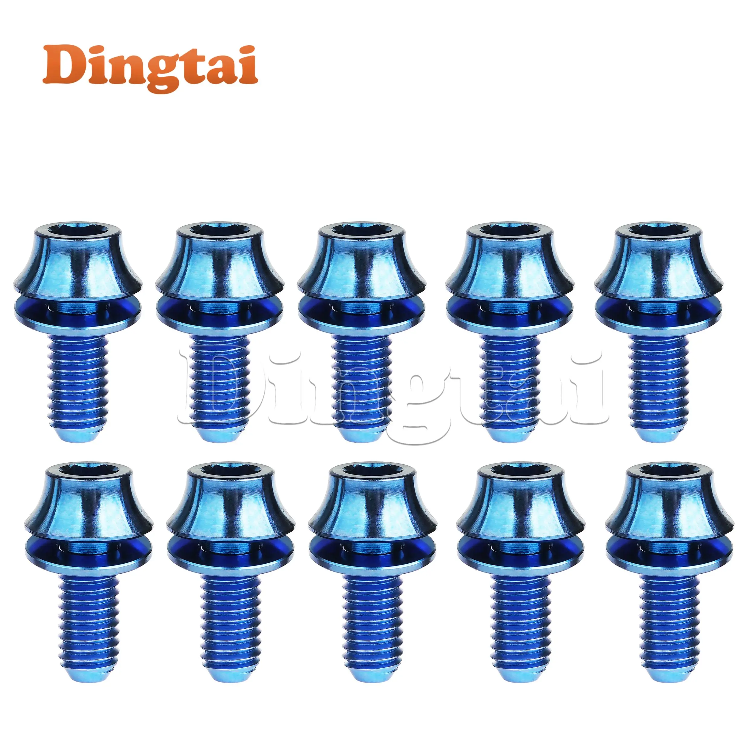 Титановый болт Dingtai, 10 шт., M5x12 мм, круглая головка с прокладкой, винты для крепления велосипедной бутылки с водой, клетка для велосипедной бутылки с водой