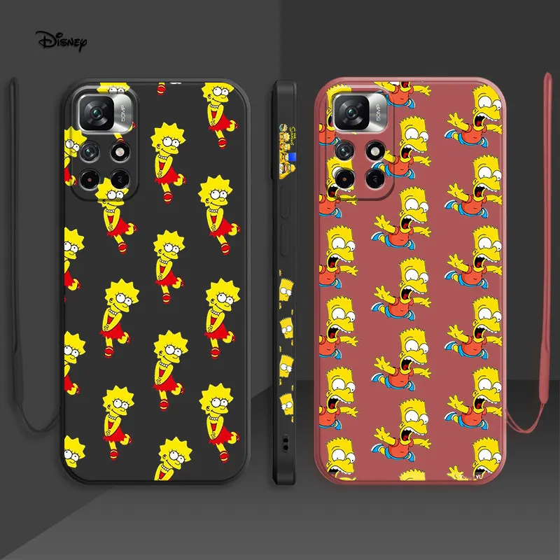

Simpson Boy Girl Fashion Girl Liquid Case Redmi Note 9 9S 9T 10 10T 8 7 Redmi K40 Pro 9A 9C 9T 10 10C 8 Silicone Square Funda