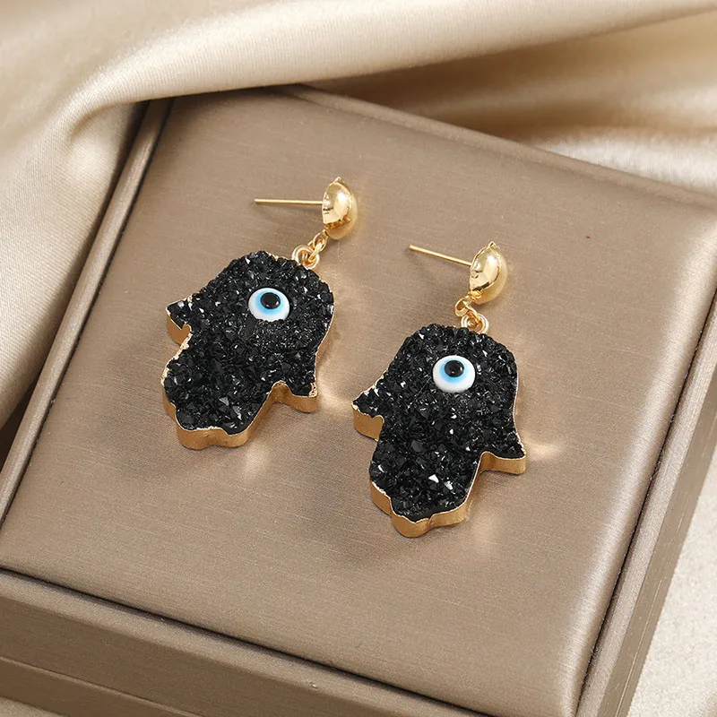 Готические модные женские серьги на Хэллоуин черный глаз дьявола голубые глаза