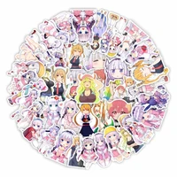 new dragon maid 50 sheets of dumb film non repeat stickers japanese anime skateboard stationery stickers