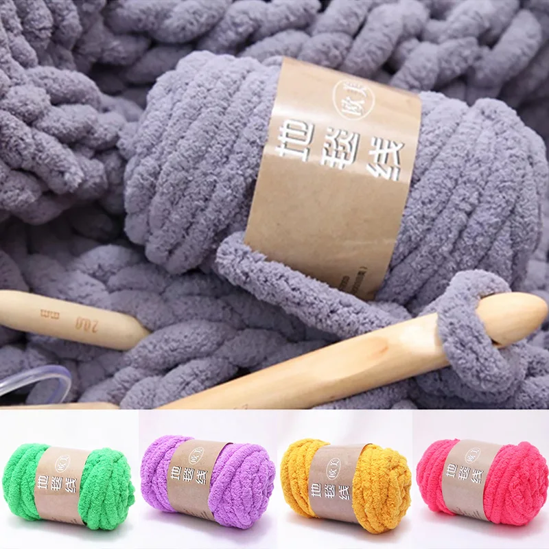 

250g*2Pcs =500g Super Soft Bulky Thick Plush Velvet Chenille Wool Warm Knitting Crochet Yarn DIY Blanket Scarf Free Shipping