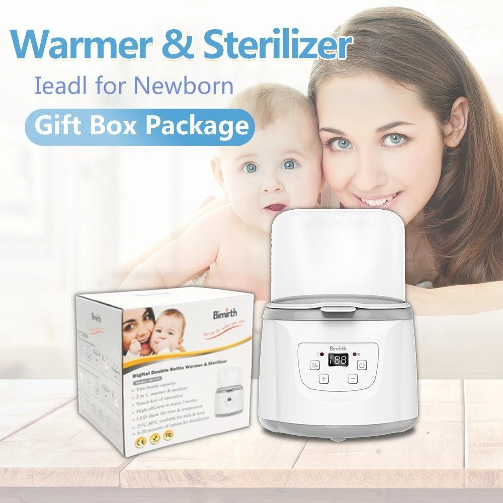 

Electric Double Baby Bottle Warmer & Sterilizer Defrost Formula Milk Warmer Heat Food LED Display Easy To Operate Bottle Heater
