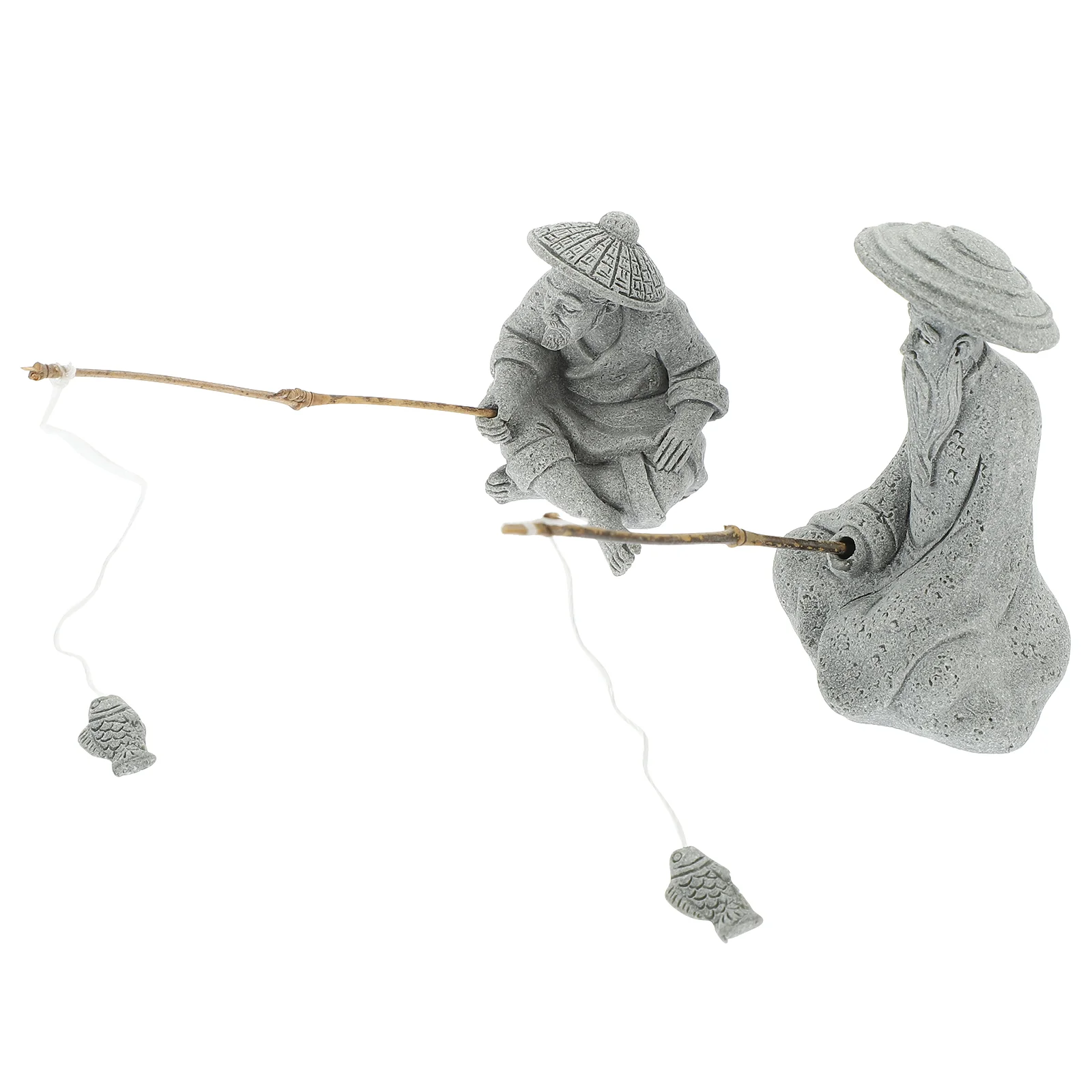 

Статуя рыбака мини аксессуары Орнамент Рыбалка сад декоративная статуэтка Ландшафтный песчаник бонсай старый Танк Декор