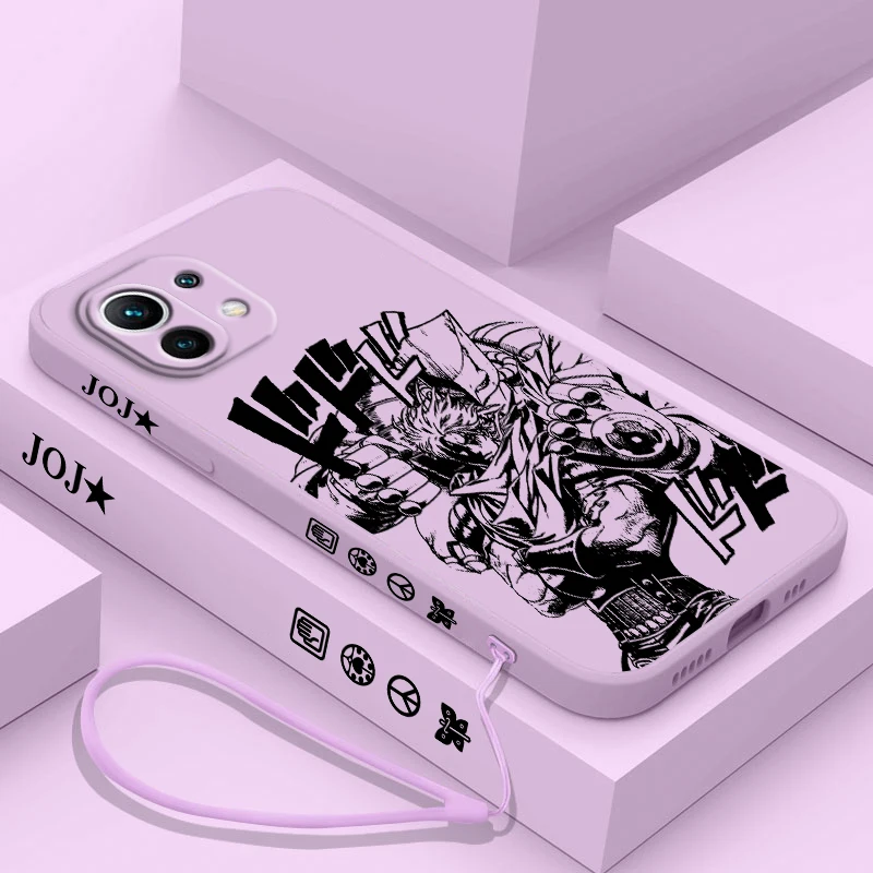 

Anime JoJo's Bizarre Adventure For Xiaomi Poco X4 X3 F4 F3 NFC M5 M4 M3 GT S Pro 4G 5G Liquid Left Rope Phone Case Cover
