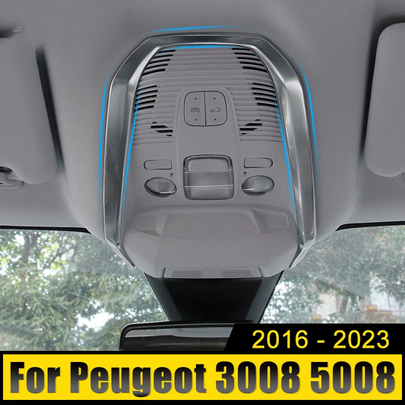 

Car Front Rear Reading Lamp Cover Interior Accessories For Peugeot 3008 5008 GT 2016 2017 2018 2019 2020 2021 2022 2023 Hybrid