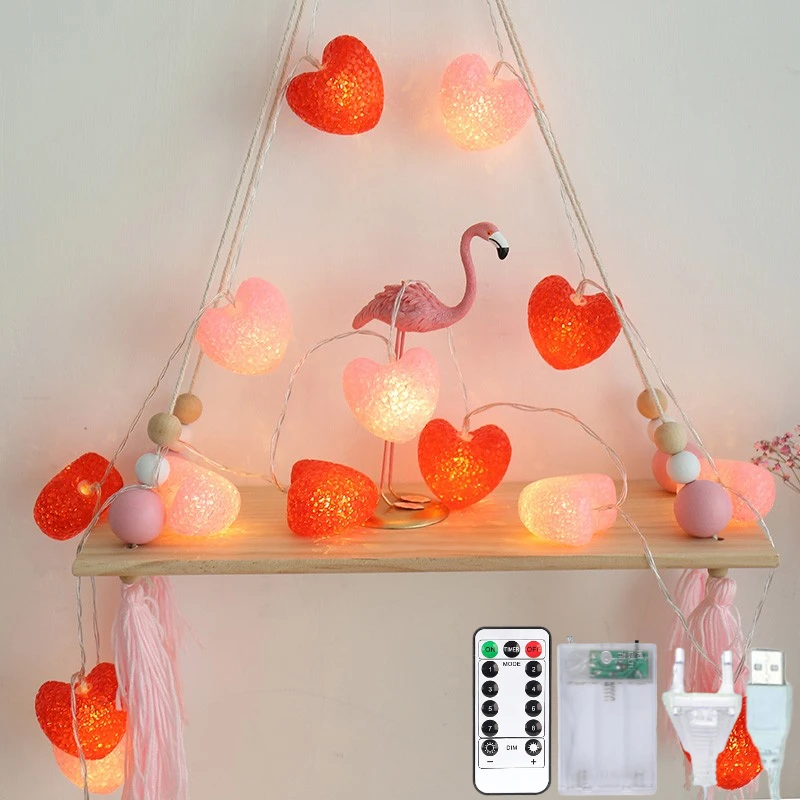

LED Love String Lights Garland Fairy Garden Lamp Chain Kids Room Valentine Christmas Birthday Wedding Party Outdoor Decorations