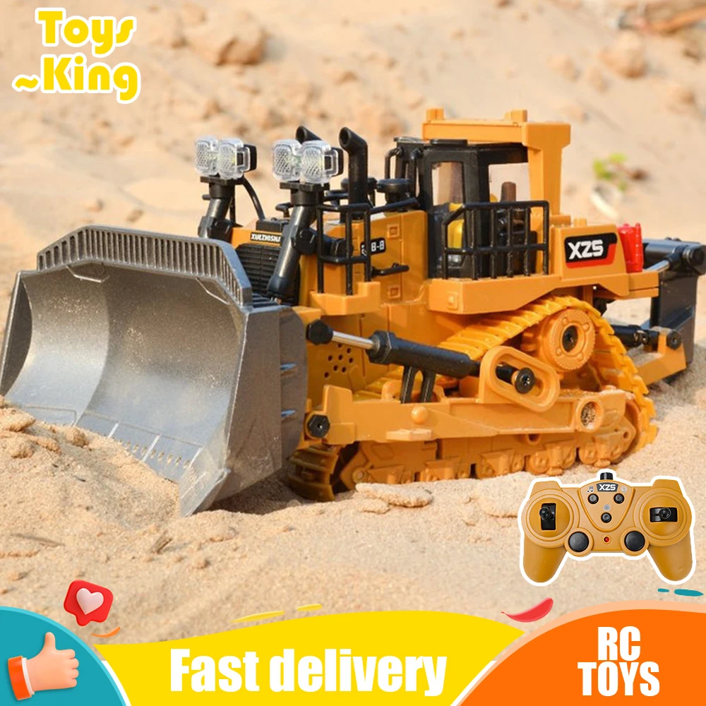 

1:24 Rc Bulldozer 2.4G Remote Control Car Forklift Tractor Excavator Alloy Bucket 9 Channel Engineering Truck Vehicle Toys Boys