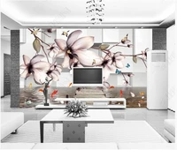 3d flower wallpaper on the wall sketch flower fish illustration in water bedroom home decor wallpaper for wall in rolls