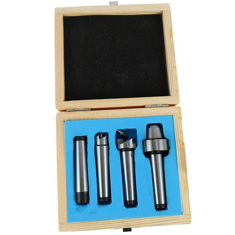 4Pcs/Set Mt2 Live Center Drive Spur Driver Dead Center With Wooden Case For Metalworking Wood Lathe Turning Tools