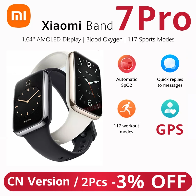 Новый смарт-браслет Xiaomi Mi Band 7 Pro водонепроницаемый фитнес-трекер с функцией