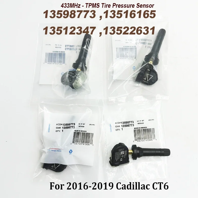 4шт. 13598773 Датчик контроля давления в шинах TPMS 433 МГц 13516165 13512347 13522631 Для C-adillac G-MC Sierra