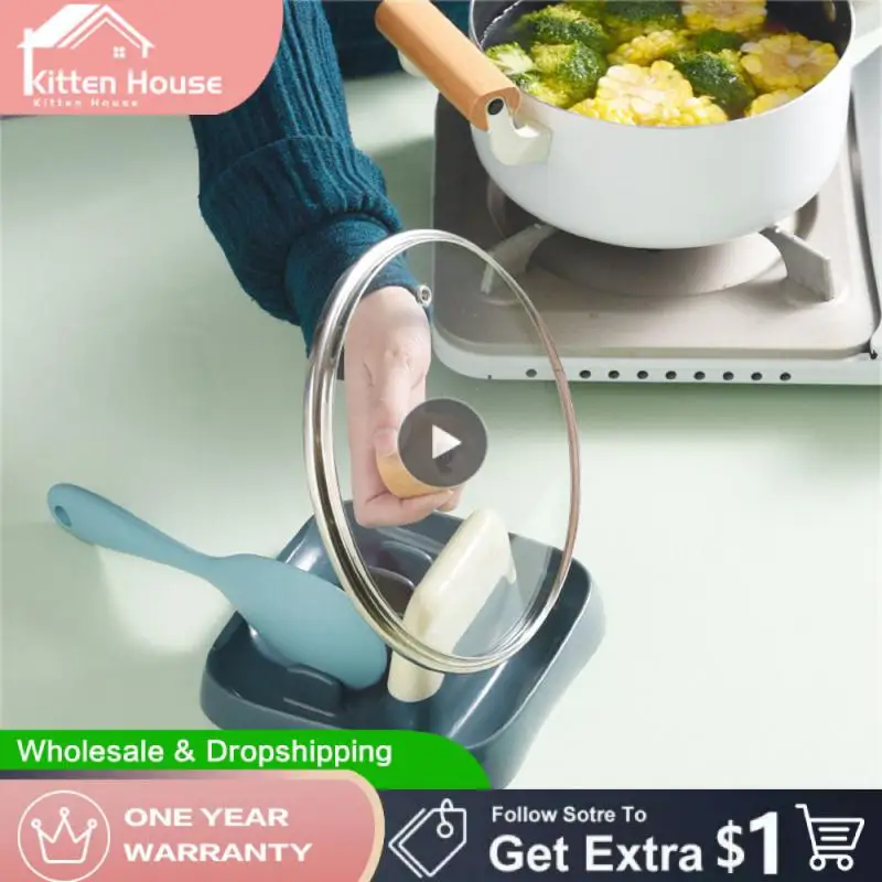 

Not Afraid Of Moisture Pot Cover Rack Multi-cover Application Not Wet The Table Top Soup Spoon Spatula Pad Storage Rack