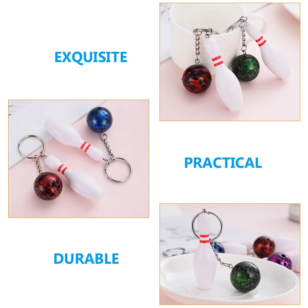 4 Pcs Bowling Keychain Kids Bowling Bowling Graduation Gifts Decorate Football Keychain Zinc Alloy Bowling Shape Keychains Miss