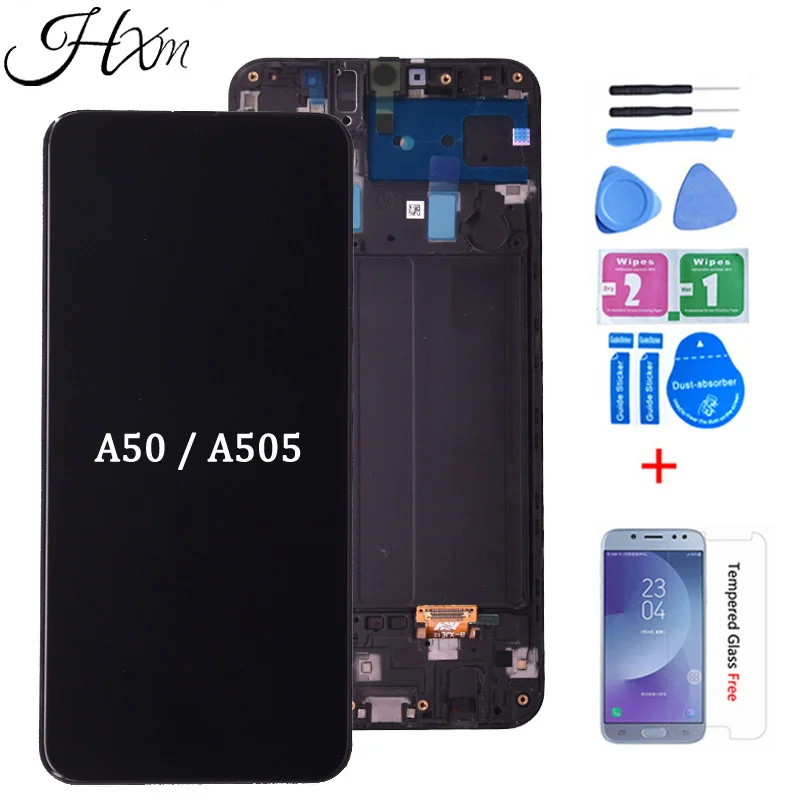 

AAA Display For Samsung Galaxy A50 SM-A505FN/DS A505F/DS A505 LCD Touch Screen Digitizer With Frame For Samsung A50 lcd