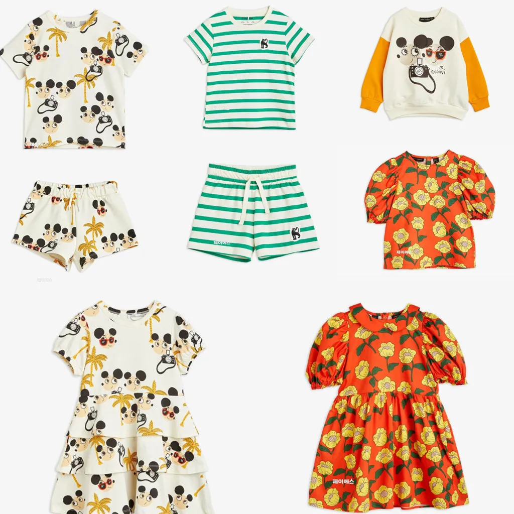 

Korean Kids Clothes Sweatshirts T Shirts Shorts Dress For 2023 New Summer Baby Girls Boys Princess Dress Children's Clothings