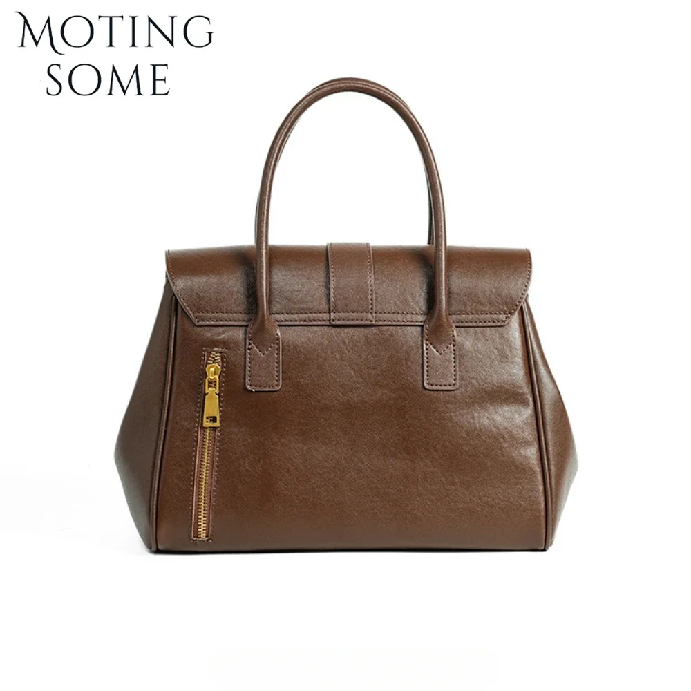 Motingsome женская сумка в стиле ретро роскошный осенний портфель из воловьей кожи