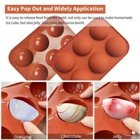 6 hole hot cocoa boom molds half sphere chocolate bomb silicone molds with brush icecakepastry mould forms for chocolate