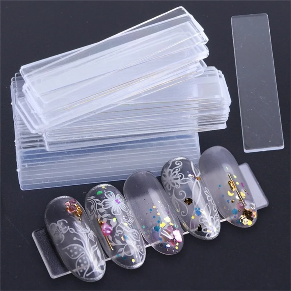 

1Set False Nail Tips Nail Art Display Stand Transparent Practice Acrylic Gel Polish Holder Strip Manicure Showing Tools