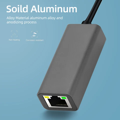Адаптер USB C к Ethernet Гигабитный USB-адаптер из алюминиевого сплава для ноутбука MacBook Pro Nintendo 1000 Мбит/с USB Lan RJ45 Сетевая карта