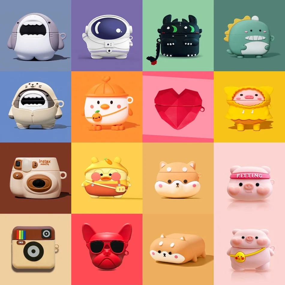

Cute Dog Earphone Case For Airpods 2 3 Pro Case Silicone Cartoon Bear Cover for Apple Air Pods Pro 2 3 Earbuds Cases Accessories
