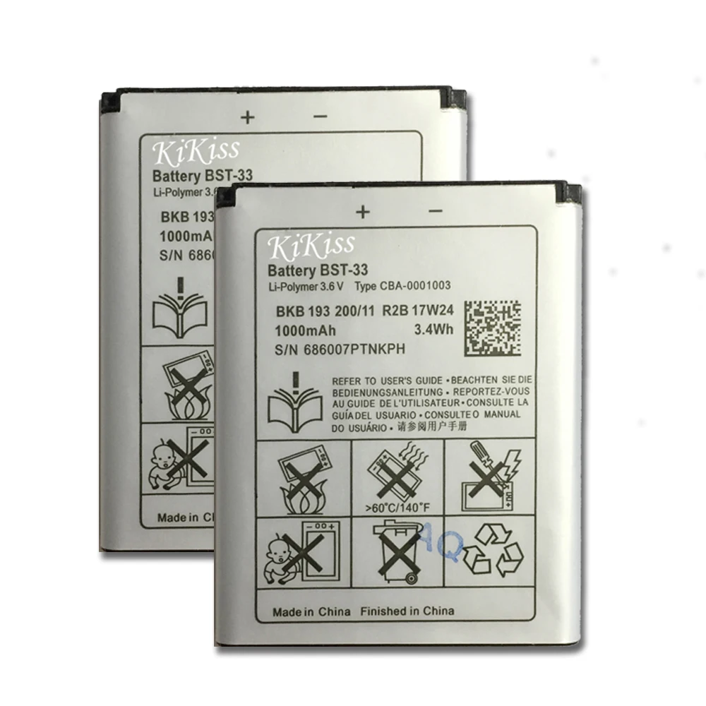 BST-33 BST 33 Battery Replacement for Sony Ericsson K800 I SATIO U1 W880I K810I W100I T700 T715