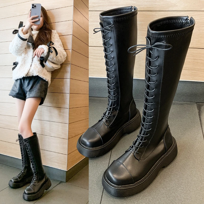

Long Boots Women 2022 Fashion New Autumn and Winter All-match Comfortable Thick-soled Elegant Knight Boots Women's Boots