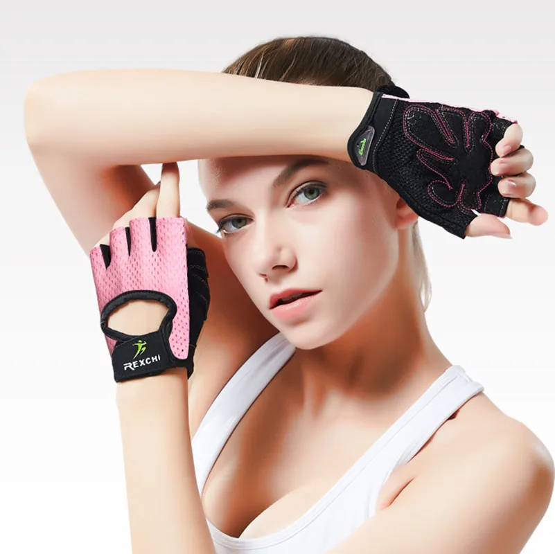 

Перчатки для тренажерного зала для мужчин и женщин, нескользящие спортивные велосипедные митенки с закрытыми пальцами для тяжелой атлетик...