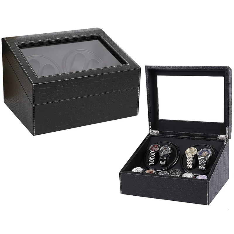 High Quality Luxury Mechanical Watch Winding Movement Open Motor Stop Automatic Watch Winder Fashion Display Frame Organizer