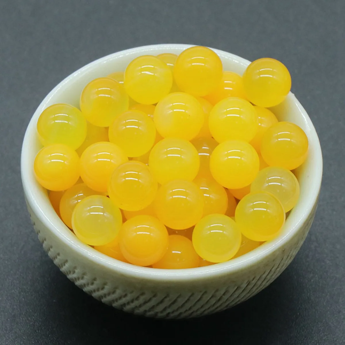 

8PCS 8MM Yellow Agate Round Beads for DIY Making Jewelry NO-Drilled Hole Loose Healing Cute Stone Crystal Sphere Balls
