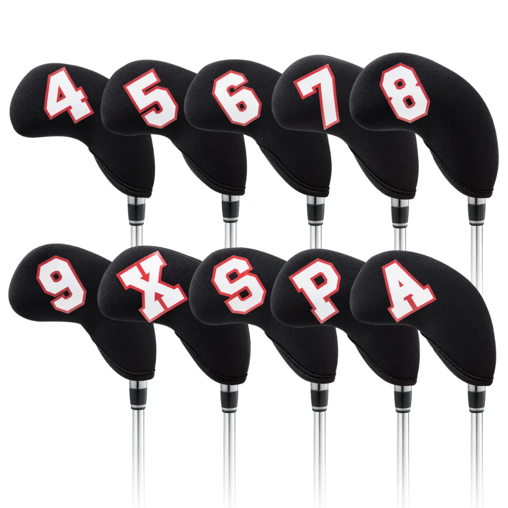 

Golf Waterproof Black Neoprene Iron Covers Head Covers Wedge Covers 10pcs/Set