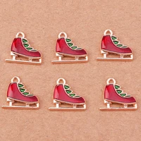 10pcs 15x14mm enamel christmas ski boots charms pendants for jewelry making women drop earrings necklaces diy bracelets gifts