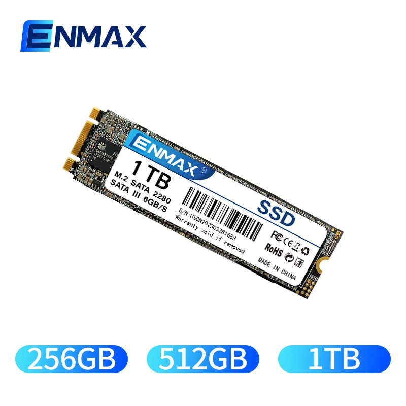 Внутренний твердотельный накопитель ENMAX M.2 SSD NGFF 256 ГБ 512 ГБ 1 ТБ M2 SATA 2280 SATA3 6 Гб