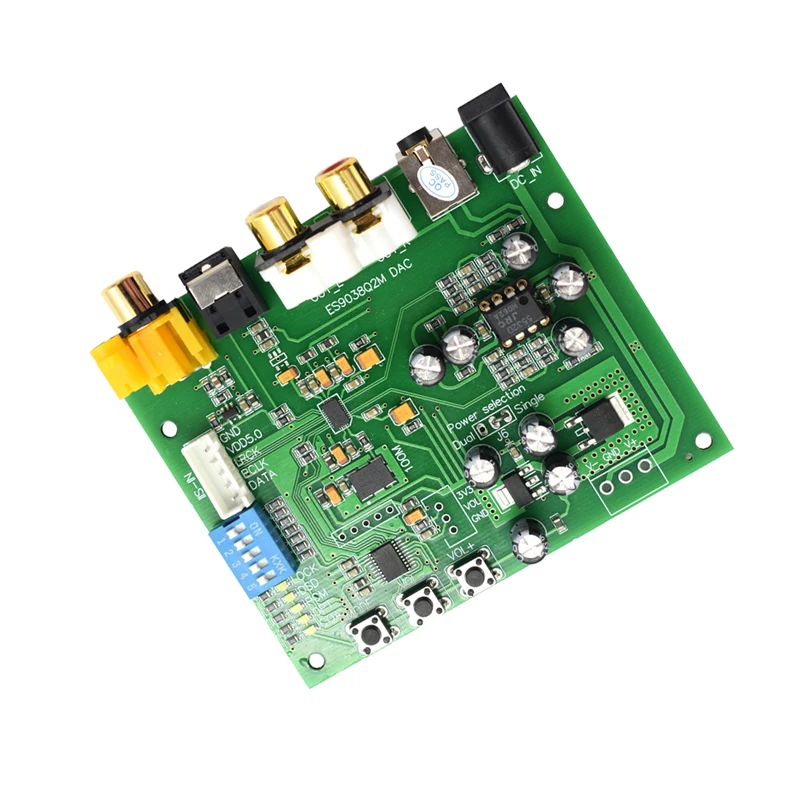 DLHiFi ES9038Q2M I2S IIS DSD коаксиальное волокно SPDIF цифровой аудио DAC декодер плата 32 бит 384k